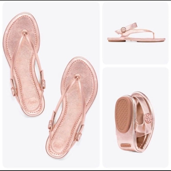 tory burch minnie travel sandal rose gold